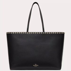 Valentino Garavani Leather Tote with Gold Rockstuds